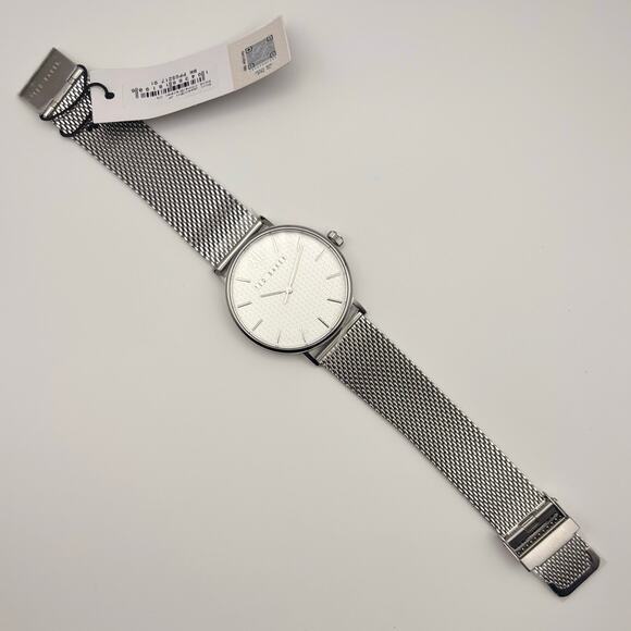 Ted Baker Phylipa BKPPGS217 Mens 43mm Silver Mesh White Dial Quartz. NIBWT - Picture 12 of 16